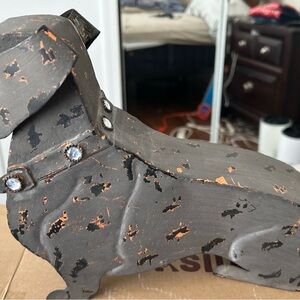 Rustic Metal Dog Sculpture